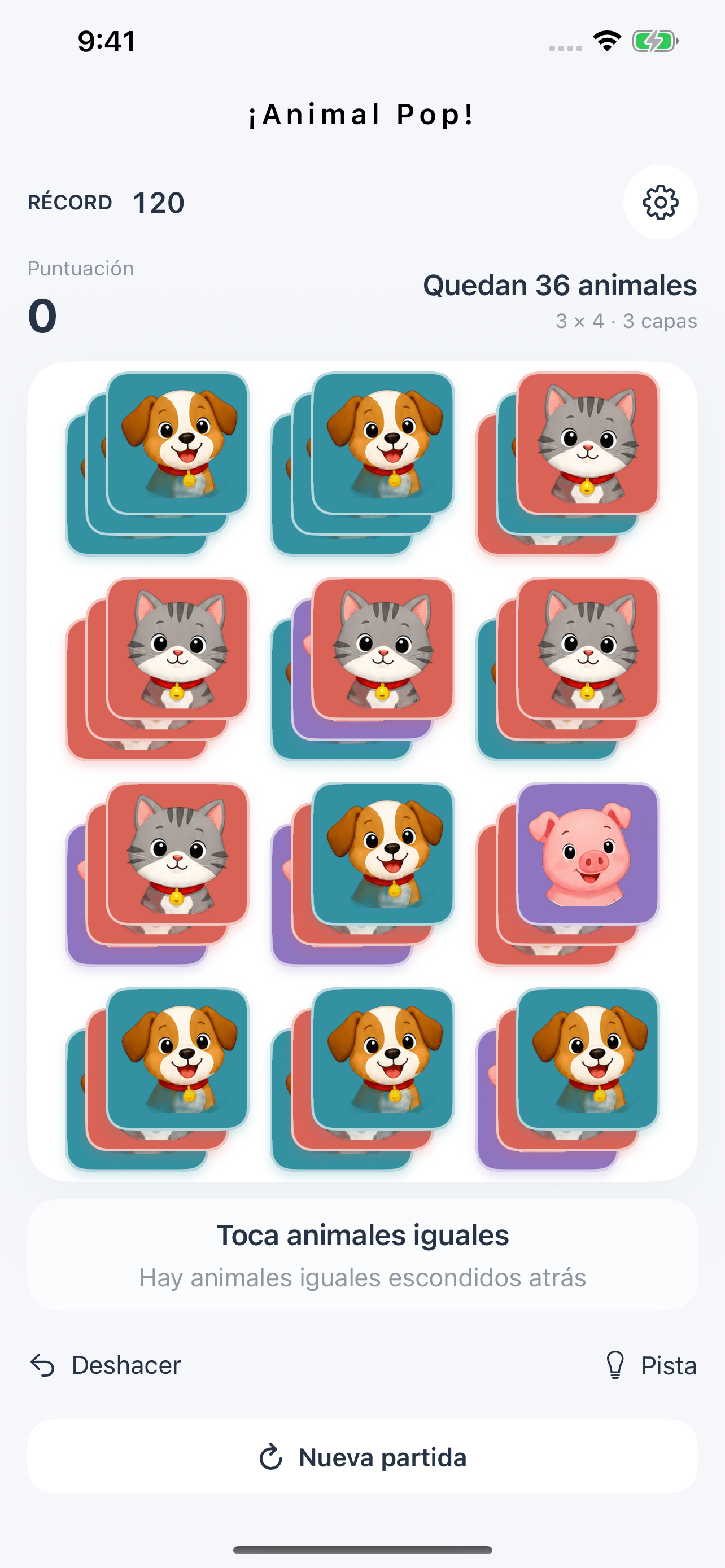 Une animales en 3 capas